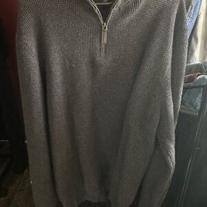 Men's Charcoal Zip-Up Sweater